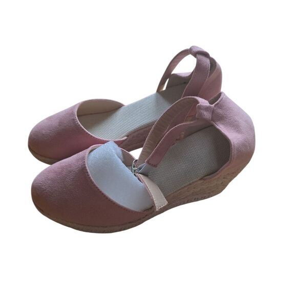 Pink Espadrille Wedge Sandals - Picture 2 of 3